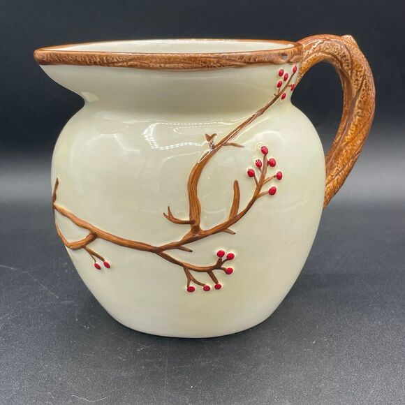 Harry & David Woodland Bird Lodge Red Berries Pitcher  2012 - Picture 5 of 10